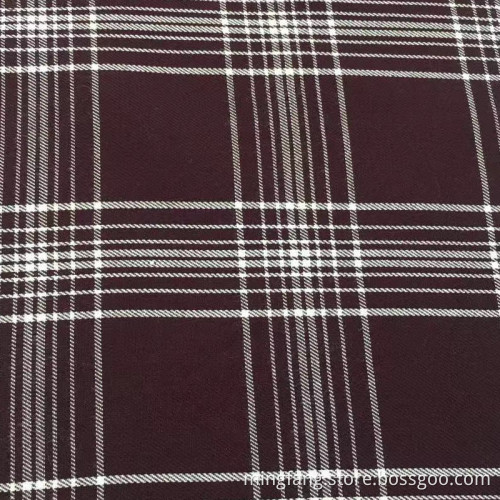 100%Viskosegarn gefärbt feiner Twill -Check -Stoff